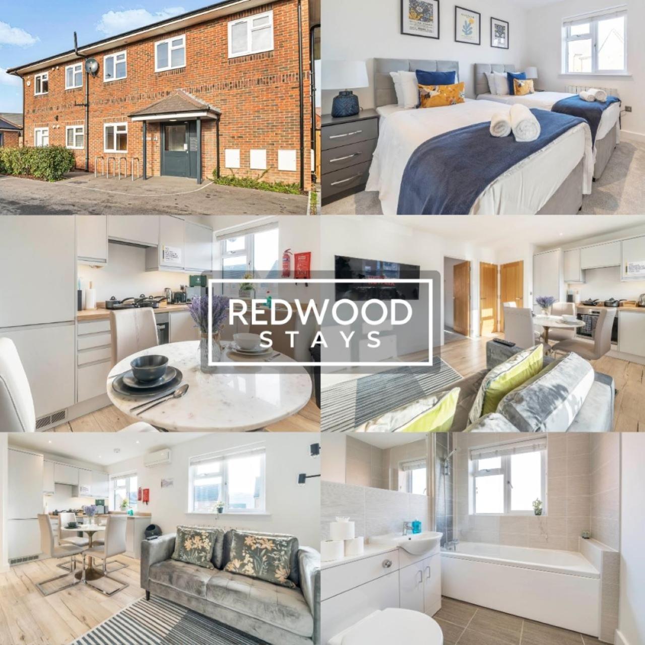 Modern Serviced Apartments For Contractors & Families With Free Parking, Wifi & Netflix By Redwood Stays 베이싱스토크 외부 사진