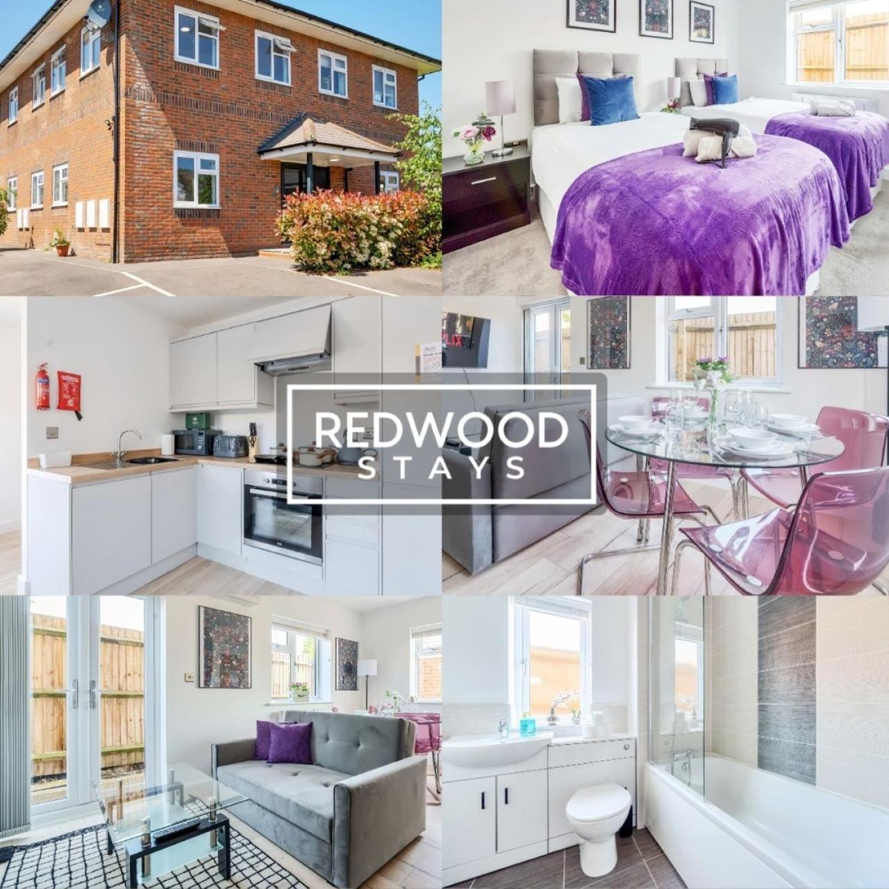 Modern Serviced Apartments For Contractors & Families With Free Parking, Wifi & Netflix By Redwood Stays 베이싱스토크 외부 사진
