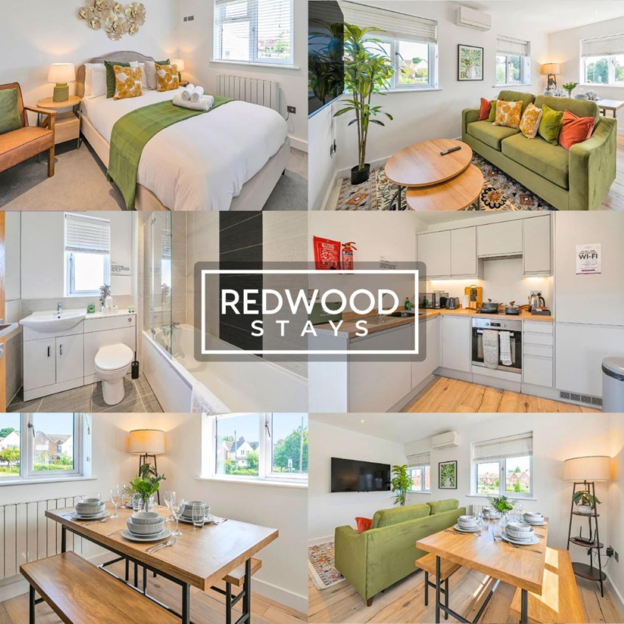 Modern Serviced Apartments For Contractors & Families With Free Parking, Wifi & Netflix By Redwood Stays 베이싱스토크 외부 사진